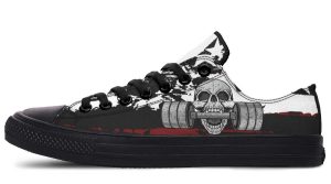 Deadlift Skull Graphic Black Low-Top Sneakers